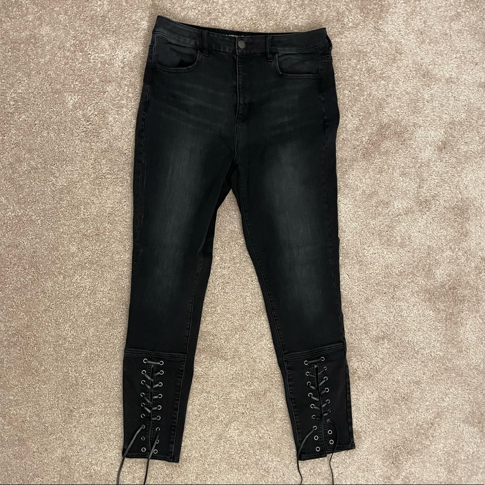AE Size 10 Regular Lace Up Jegging / Skinny Jeans